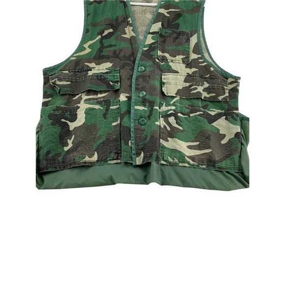 GAME WINNER SPORTSWEAR Vest Mens Fishing/Hunting Green Camouflage Width 23.5 in - Picture 5 of 10